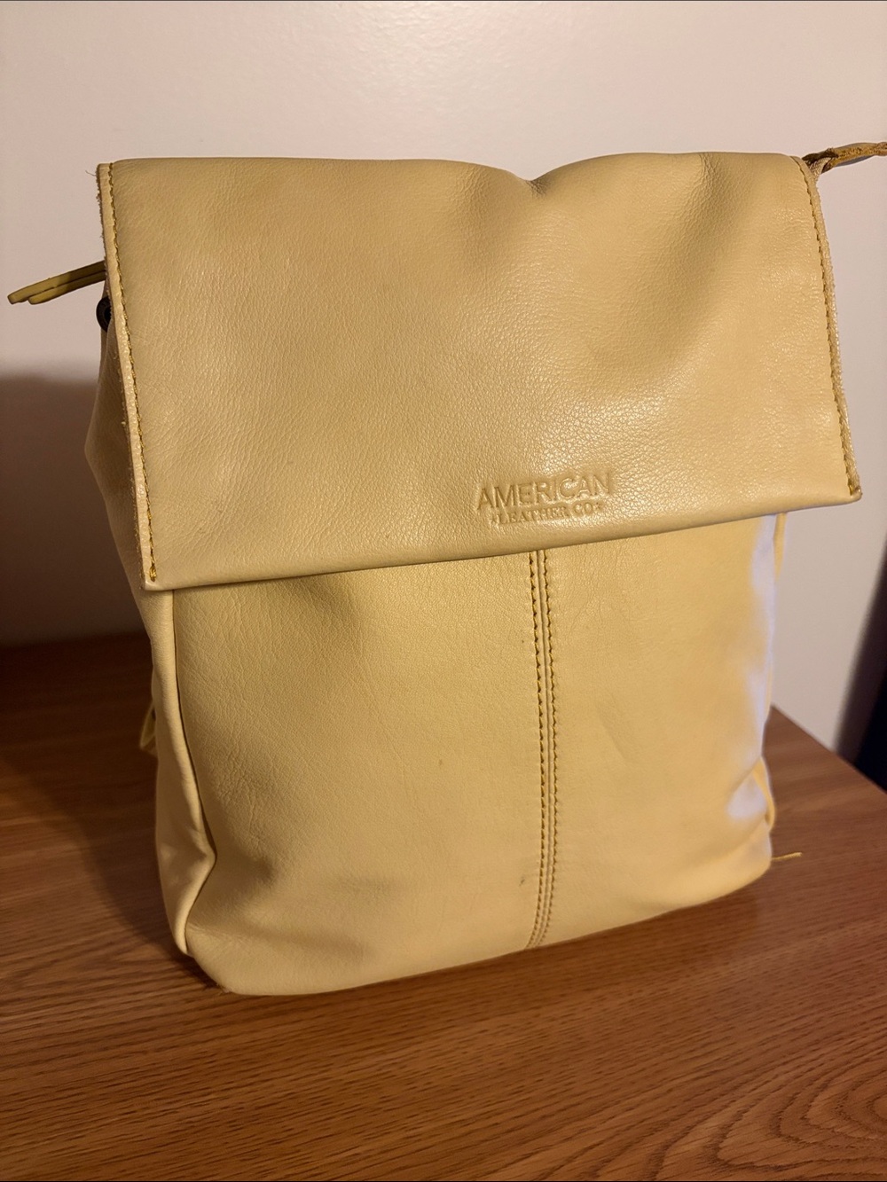 American leather co backpack purse buttercup yellow